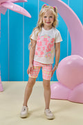 Bermuda biker em molecotton rosa neon
