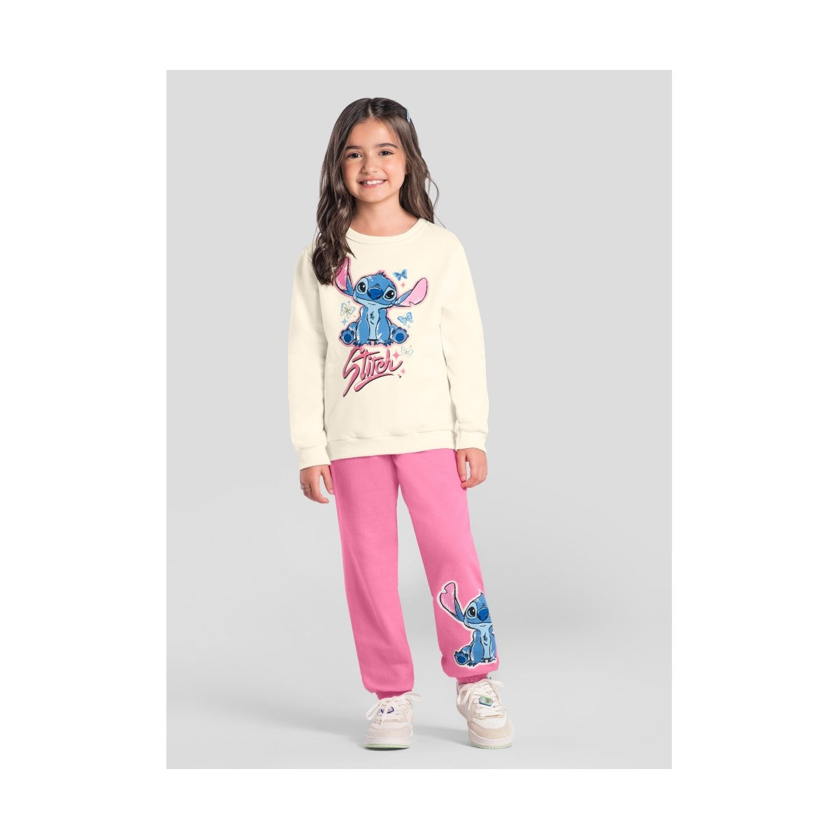 Conjunto Infantil Menina Do Stitch Com Brilho