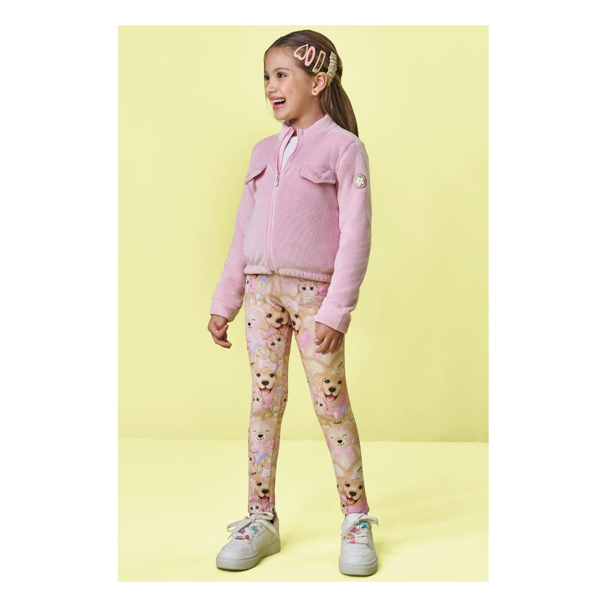 Calca Legging Em Fly Tech Bege