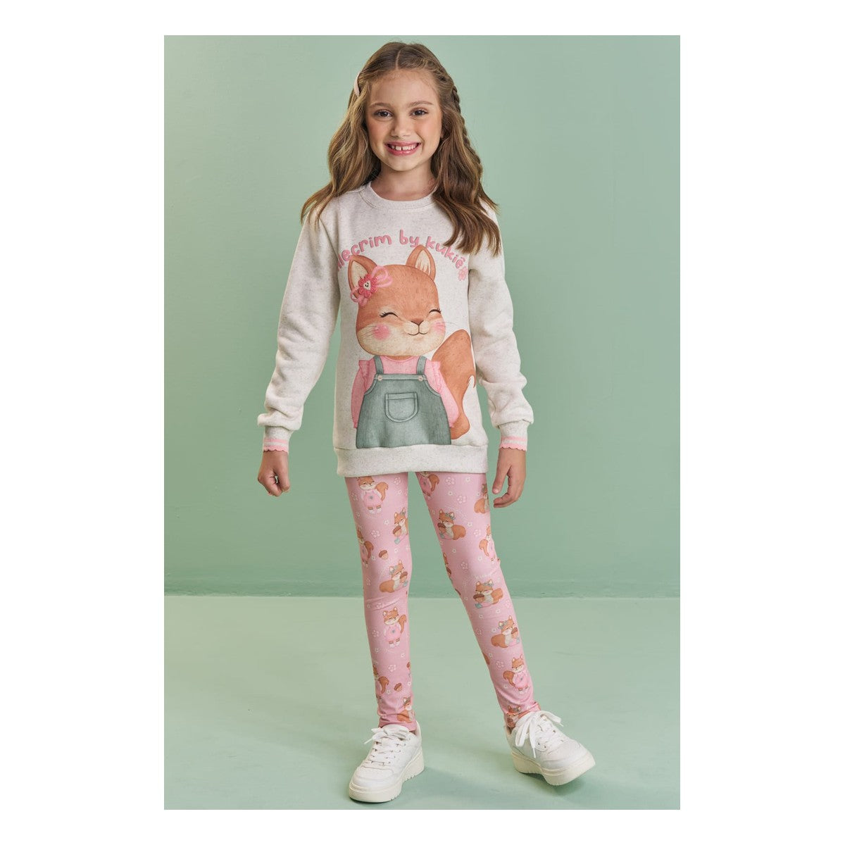 Calca Legging Em Termoskin Peluciado Rosa Claro