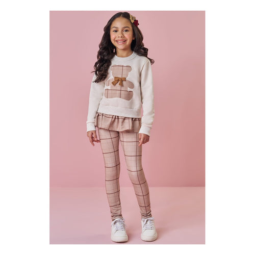 Blusao ML E Legging Bege Claro