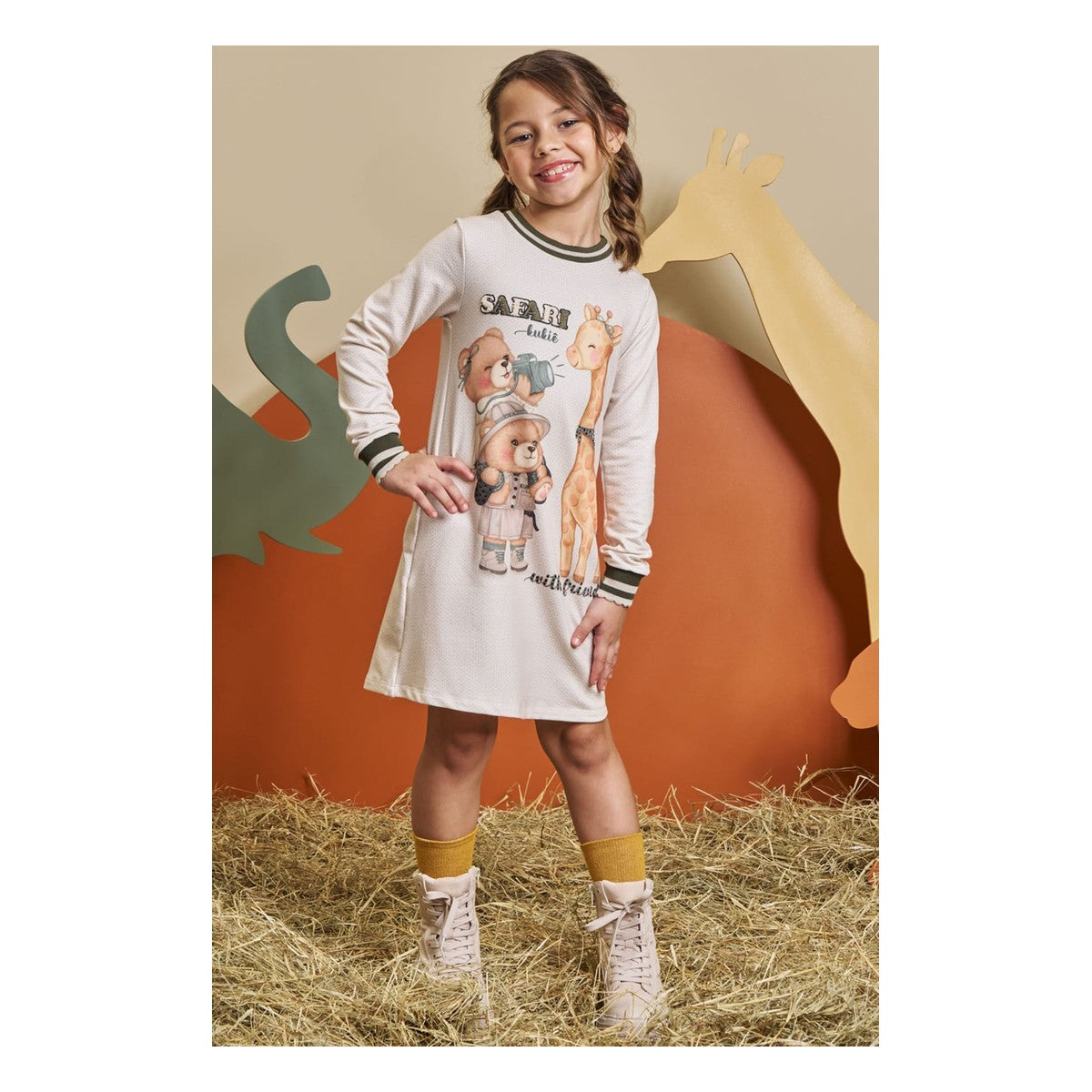 Vestido Em Molecotton Bege Claro